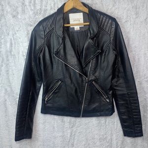 Streetwear society faux leather jacket